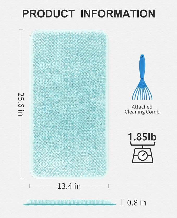 OTHWAY Non Slip Grassy Bathtub Mat : 25.6X13.4 inches Sturdy But Soft Bath - Image 4