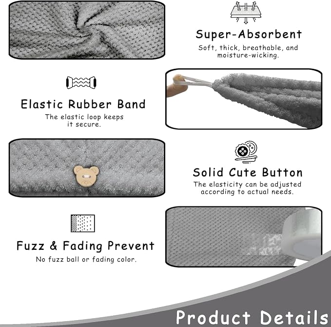 3 Pack Microfiber Hair Towel Wrap - Image 4