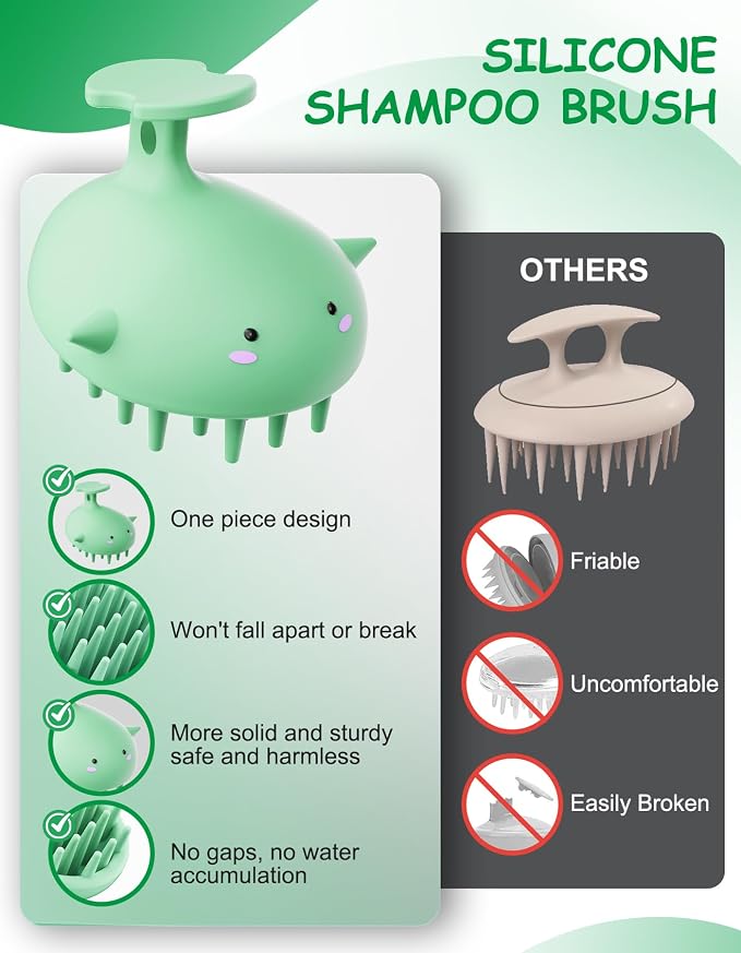 Scalp Massager Hair Growth Shampoo Brush, Silicone Scalp Scrubber Shower Scalp - Image 2