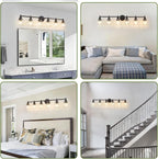 6-Light Bathroom Light Fixture Black Vanity Lights Over Mirror Modern Wall - Image 7