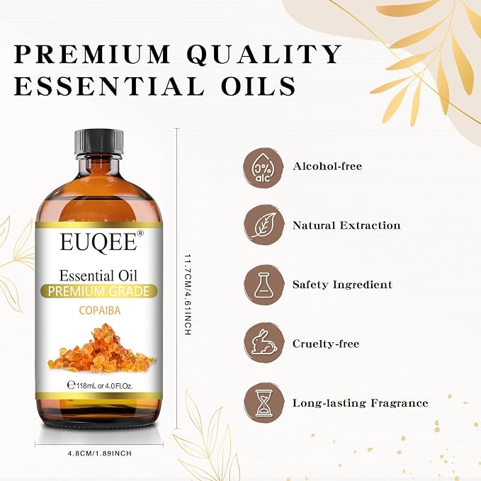 EUQEE Copaiba Essential Oil 118 ml Pure Copaiba Oil Essential Oil - Image 5