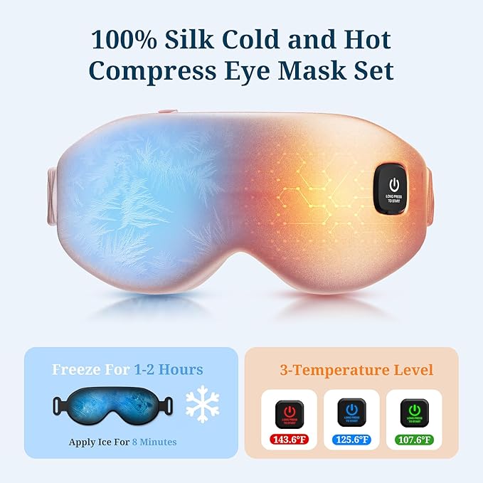 100% Silk Wireless Heated Eye Mask - Image 3