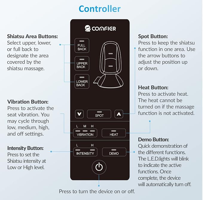 COMFIER Back Massager for Back Pain, Shiatsu Massage Chair Pad for Full Back - Image 8