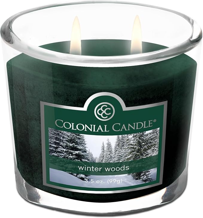 Colonial Candle Winter Woods Scented Jar Candle, 2 Wick, 3.5 oz, Mottled Wax - Image 4