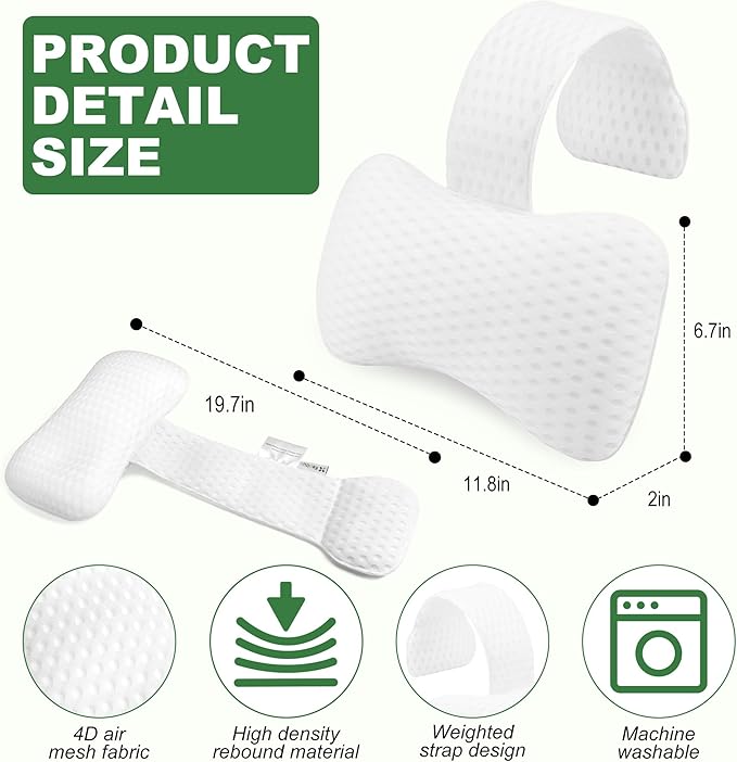 Hot Tub Pillow for Outdoor（2-Pack）, Universal Spa Headrest Pillow for Bathtub - Image 4