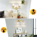 FOLKSMATE Bathroom Light Fixtures, 2-Light Brushed Brass Vanity Light, Modern - Image 7