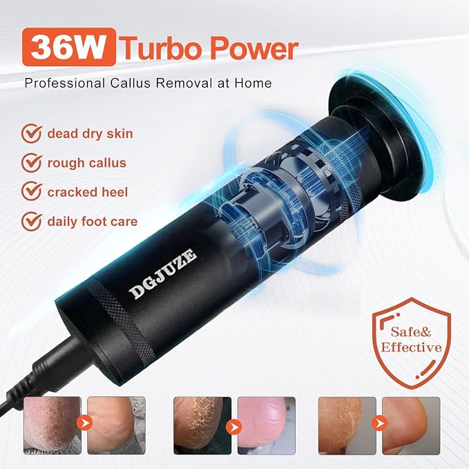 PowerPro Electric Foot Callus Remover, 36W Professional 1200rpm Heavy Duty - Image 3
