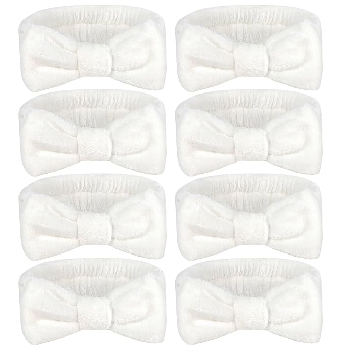Ondder Spa Headband for Washing Face 8 Pack White Skincare Headbands for Women by Ondder