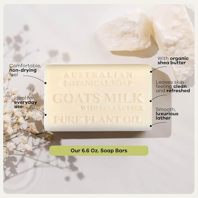 Australian Botanical Soap Goat Milk Soap Collection, 6.6 oz Bars, Goats Milk - Image 6