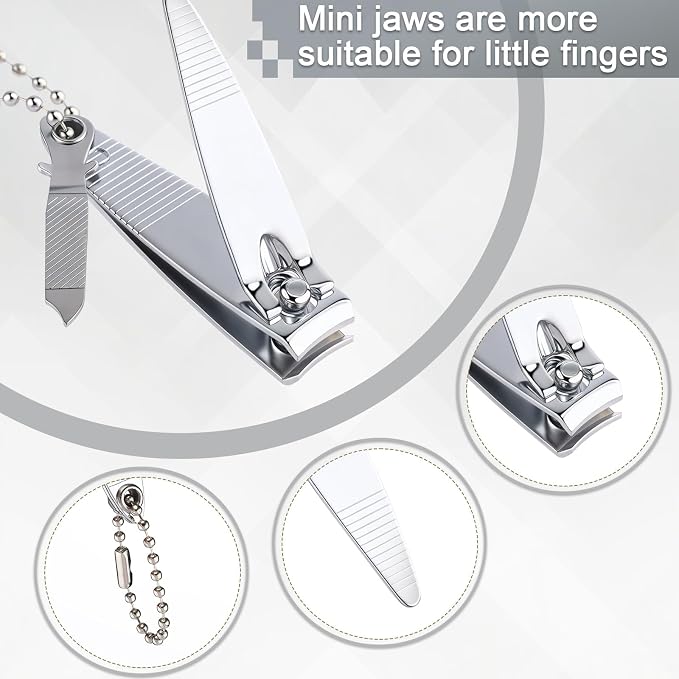 Bememo 24 Pcs Stainless Nail Clippers Set 2 Sizes Fingernail and Toenail - Image 4
