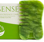 Gua Sha Comb Tool, Natural Green Jade Stone Scalp Massage Comb, Facial GuaSha by LEOSENSETOOLSFORYOU
