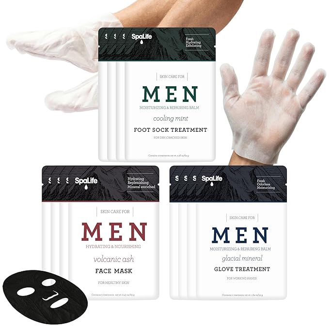 SpaLife Men's 12-Piece Spa Set: Repairing Hand Gloves by SpaLife
