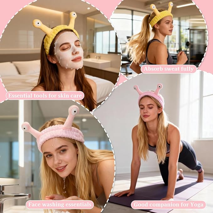 Snail Face Wash Headband Skincare & Wrist Bands - Image 5