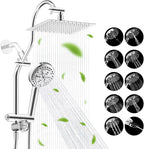 Hibbent cUPC Certified All Metal 8" Rainfall Showerhead Combo, High Pressure by Hibbent