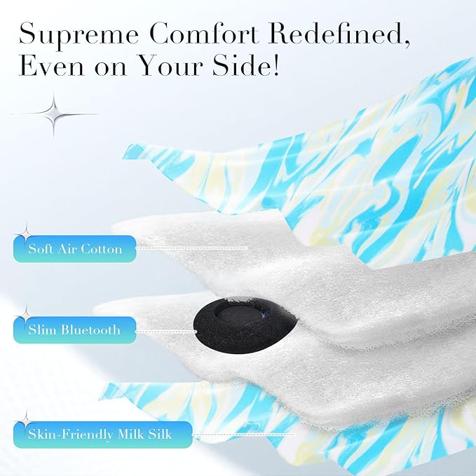 LC-dolida Sleep Mask with Bluetooth Headphones, Extra Large Silk Eye Mask - Image 4