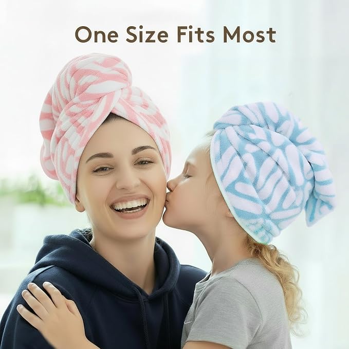 2-Pack Women's Microfiber Hair Towel Wrap: 50% Faster Drying, Ultra - Image 6
