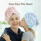 2-Pack Women's Microfiber Hair Towel Wrap: 50% Faster Drying, Ultra - Image 6