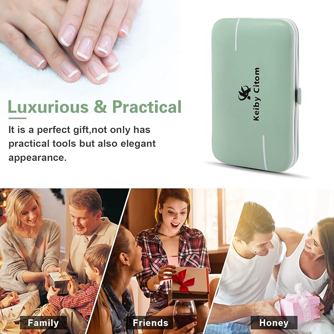 Manicure Set, Travel Mini Nail Clippers Kit Pedicure Care Tools - Image 7