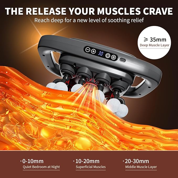 20-Head Massage Gun, 30 Intensity Levels 3 Modes, Deep Tissue Massager - Image 8
