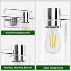 3-Light Modern Vanity Light Fixtures Over Mirror, Polished Chrome Bathroom - Image 4