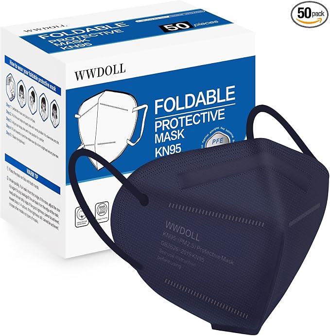 WWDOLL KN95 Face Mask 50 Pack, 5-Layers Breathable KN95 Masks by WWDOLL