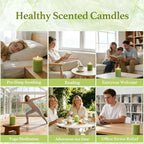 4 Pack Sage & White Tea Scented Pillar Candles-2.8x4 Inch Sage Green Soy Wax - Image 7