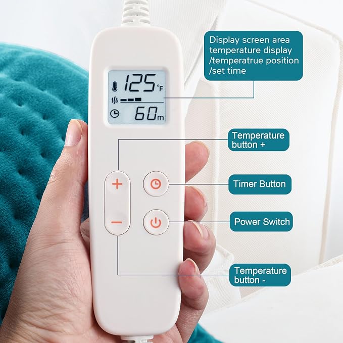 Electric Heating Pad for Back: VAAGHANM 33" x 17" Extra Large Heat Pad for - Image 5