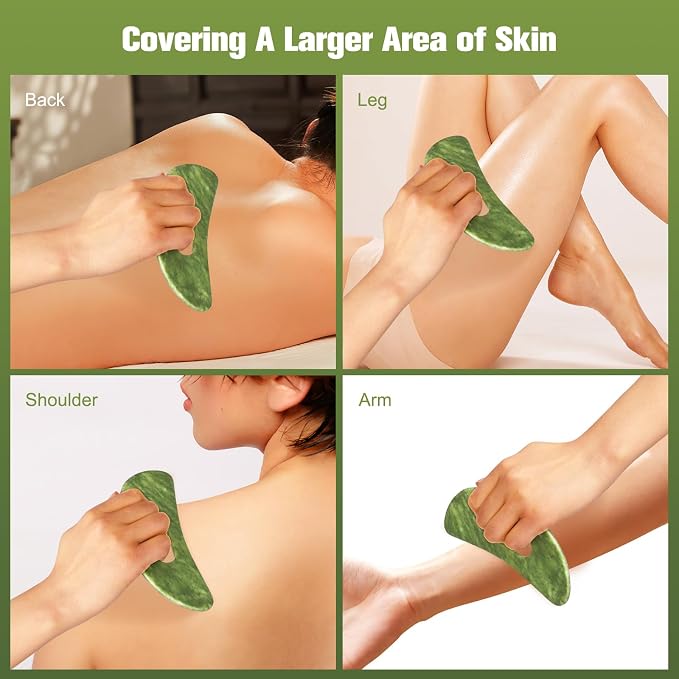 Jade Stone Gua Sha Massage Tool Set Larger Guasha Board - Image 5