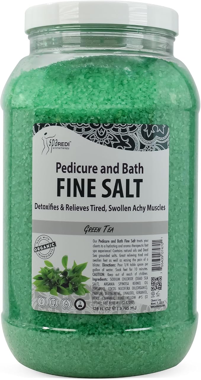SPA REDI - Detox Foot Soak Pedicure and Bath Fine Salt, 128 Oz - Made by SPAREDI
