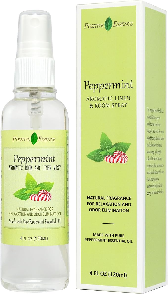 Peppermint Linen and Room Spray, Natural Pillow Mist, Made by PositiveEssence