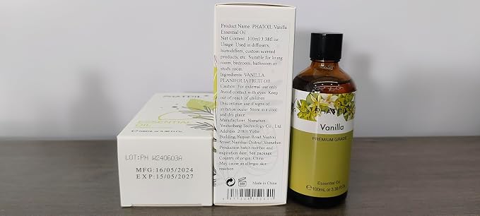 PHATOIL 100ML Vanilla Essential Oil, Huge 3.38fl.oz Bottle Vanilla Oil - Image 8