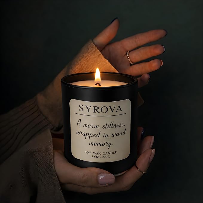 Vanilla & Cedarwood Candle, Luxury Scented Soy Candle 7oz, Cozy Sweet Fragrance - Image 8