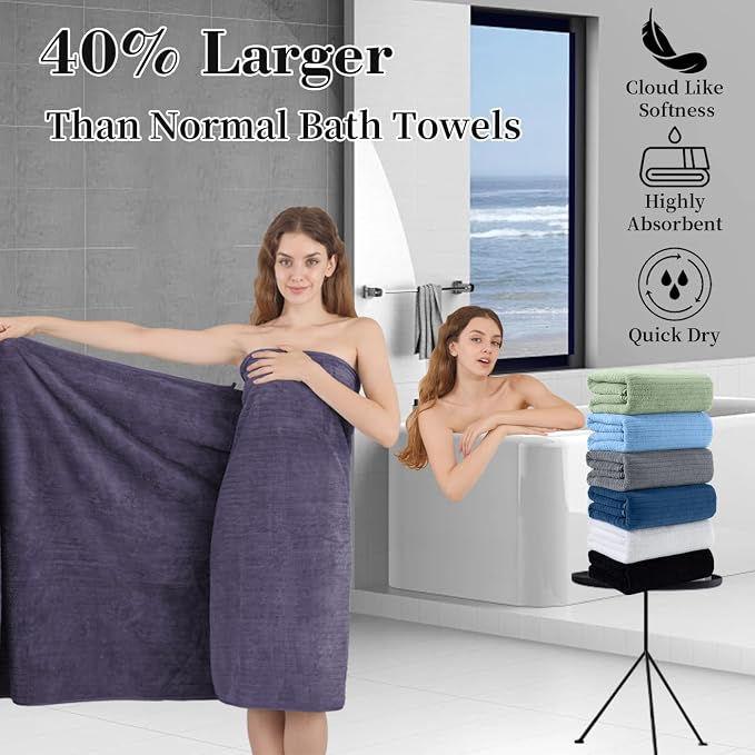 Extra Large Bath Sheet Set of 4, Ultra Soft Fluffy Towel, 35”x 70”Oversized - Image 2