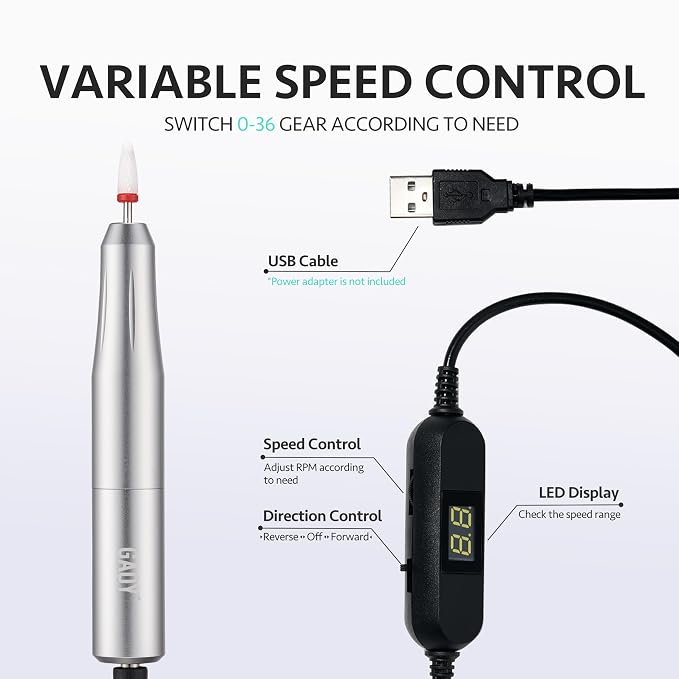 GAOY Electric Nail Drill, USB Electric Nail File - Image 4