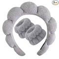 Beleki Spa Headband for Washing Face, Sponge Makeup Headband and Wristband Set by Beleki