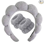 Beleki Spa Headband for Washing Face, Sponge Makeup Headband and Wristband Set by Beleki