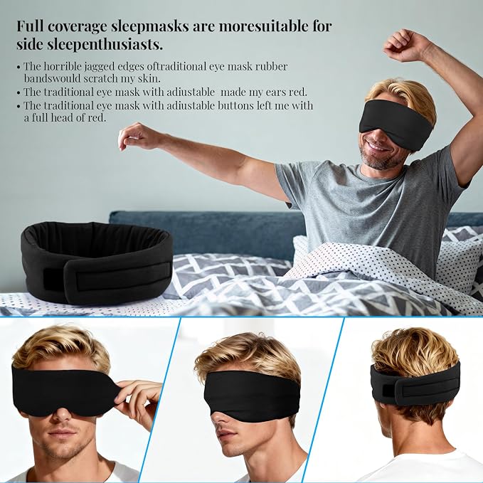 Cotton Sleep Eye Mask for Women Men, 100% Blocking Light Eye Mask Sleeping for - Image 4