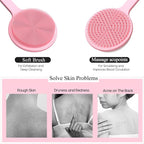 Silicone Back Scrubber for Shower, 17in Lengthen Long Handle Body Brush - Image 3