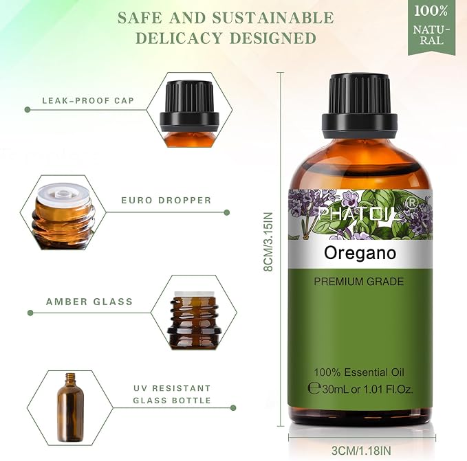 Oregano 1.01fl.oz Essential Oil, PHATOIL Pure Aromatherapy Oils - Image 5