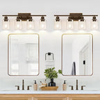 Indoi 4 Light Bathroom Light Fixtures, Oil-Rubbed Bronze Modern Vanity Lights - Image 9