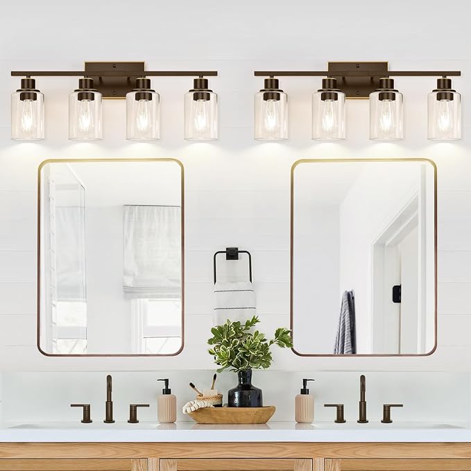 Indoi 4 Light Bathroom Light Fixtures, Oil-Rubbed Bronze Modern Vanity Lights - Image 9
