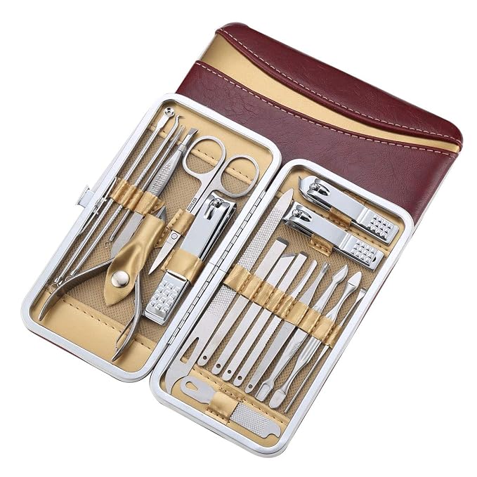 Manicure Set Pedicure Kit Professional 19 Pcs Nail Clipper - Image 8