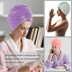 Microfiber Hair Drying Towel Wrap - Image 6