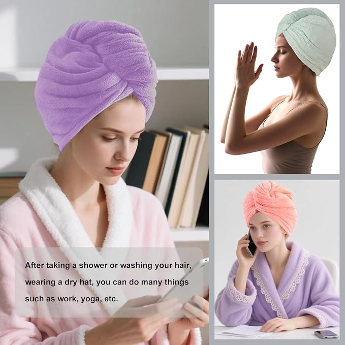 Microfiber Hair Drying Towel Wrap - Image 6