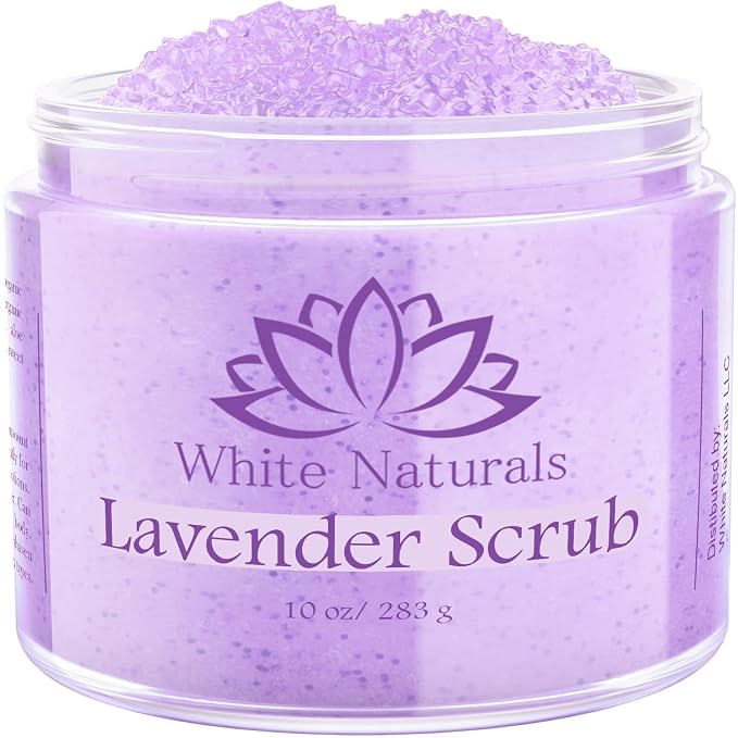Lavender Oil Body Scrub, Organic Exfoliator by WhiteNaturals