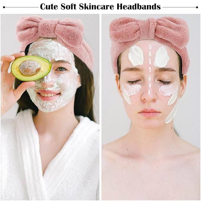 Ondder Spa Headband for Washing Face 8 Pack Dark Pink Skincare Headbands for - Image 3