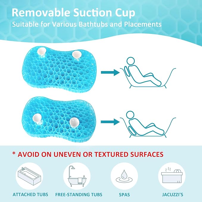 Sunlit Bath Jello Gel Bath Pillows, Lumbar Pillow - Image 4