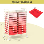 Giantex 20 Drawers Rolling Cart, Mobile Storage Drawer Cart, Classroom - Image 3