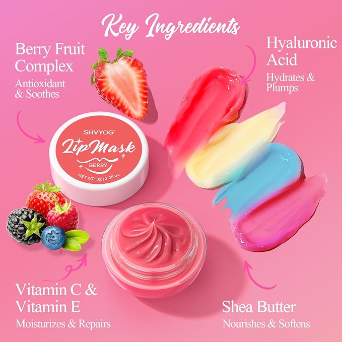 4 Pack Lip Mask Set, Hydrating Lip Mask Overnight - Image 7