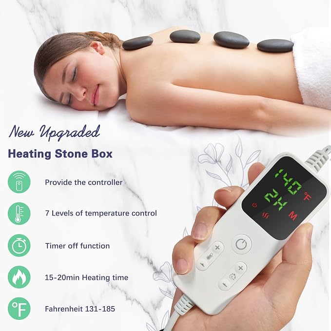 AICNLY 10 Pcs Basalt Hot Stones Massage Set - Image 4